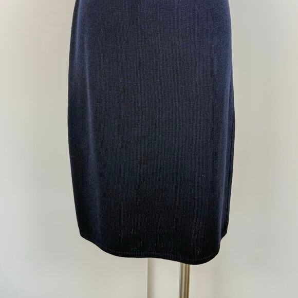 St. John Basics Knit Pencil Skirt Navy Blue Santana Vintage USA Made | Size: 8 - Picture 3 of 8